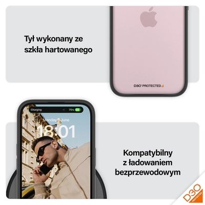5. Etui PanzerGlass ClearCase na iPhone 15 z certyfikatem Military Grade - przezroczysto-czarne