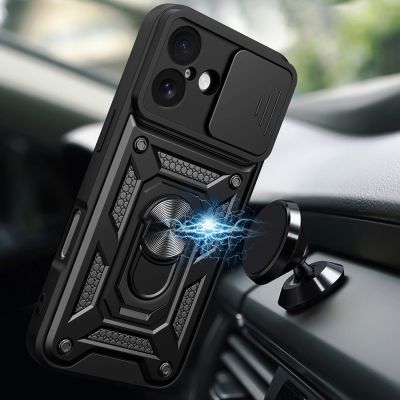 3. Etui Hybrid Armor Camshield na iPhone 17 pancerne z podstawką i osłoną aparatu - czarne