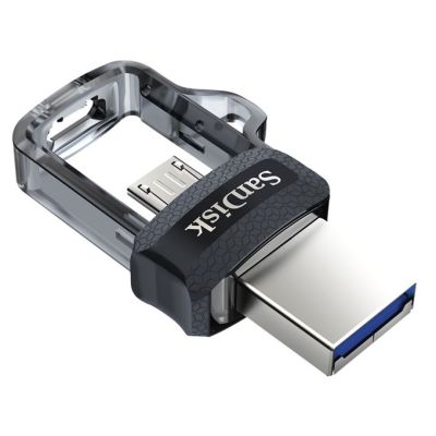 13. Pendrive SanDisk Ultra Dual Drive M3.0 SDDD3-032G-G46 (32GB; microUSB, USB 3.0; kolor szary)