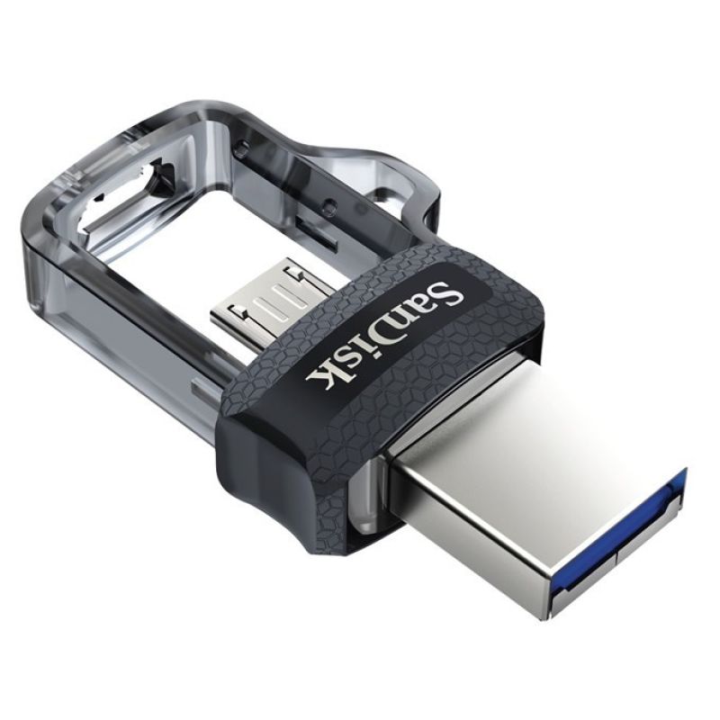 13. Pendrive SanDisk Ultra Dual Drive M3.0 SDDD3-032G-G46 (32GB; microUSB, USB 3.0; kolor szary)