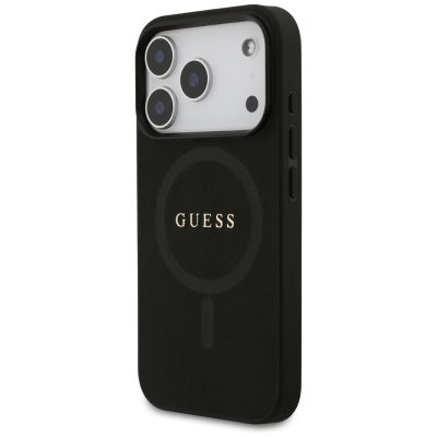 2. Etui Guess Saffiano Classic Logo MagSafe na iPhone 17 Pro - czarne