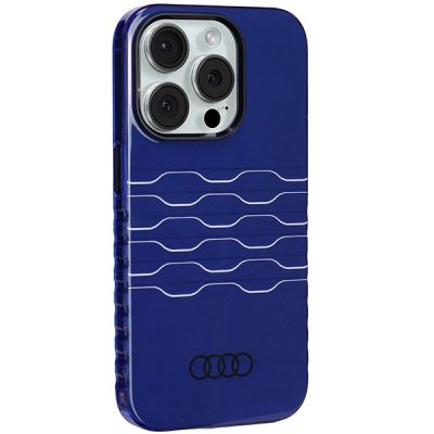 6. Etui Audi IML MagSafe na iPhone 15 Pro - niebieskie