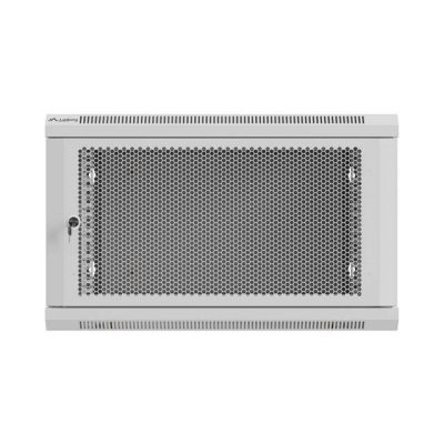 6. LANBERG SZAFA INSTALACYJNA RACK WISZĄCA 19" 6U 600X600 SZARA DRZWI PERFOROWANE (FLAT PACK)