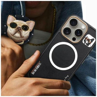 9. Etui Nimmy Glasses Cool Dog MagSafe do iPhone 16 Pro - czarny