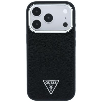 3. Etui Guess Grained Triangle Logo MagSafe na iPhone 17 Pro Max / 18 Pro Max - czarne