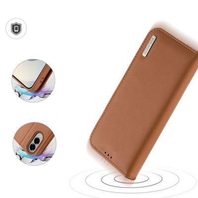 4. Etui Dux Ducis Hivo na Samsung Galaxy S25 Edge z klapką i ochroną RFID - brązowe