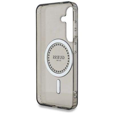 7. Etui Guess Rhinestones Printed Classic Logo MagSafe Samsung Galaxy S25 czarny