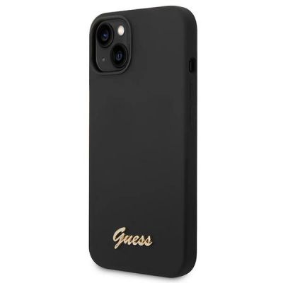2. Etui Guess Silicone Vintage Gold Logo na iPhone 14 Plus - czarne