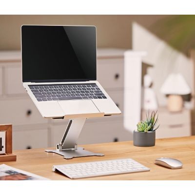 13. GEMBIRD SKŁADANA PODSTAWKA POD NOTEBOOKA 15,6" SREBRNA