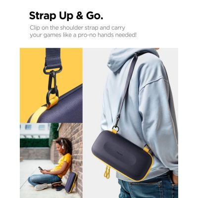 5. Etui Spigen Nano Pop Pro Pouch na Nintendo Switch 2 - granatowo-żółte