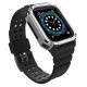 Pasek z etui ochronnym Protect Strap Band do Apple Watch 38 / 40 / 41 mm opaska obudowa pancerna - czarny, srebrny