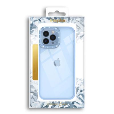 5. Kingxbar Sparkle Series etui iPhone 13 Pro Max z kryształami obudowa pokrowiec na tył plecki niebieski