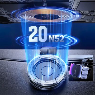 8. Uchwyt samochodowy Wozinsky WCZ2Y2S magnetyczny z ładowarką indukcyjną 15W MagSafe do samochodu na kokpit - czarny