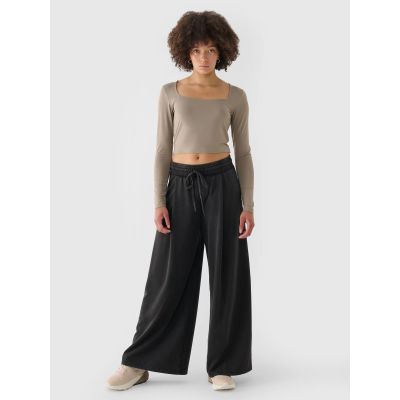 3. Longsleeve slim gładki damski 4F 4FRSS24TLONF499-82S