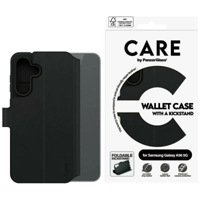 Etui CARE by PanzerGlass Feature Wallet Kickstand na Samsung Galaxy A56 5G - czarne