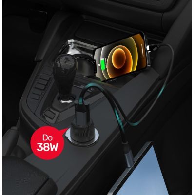 3. UNITEK ŁADOWARKA SAMOCHODOWA 38W, USB-A USB-C, QC3.0, P1400A