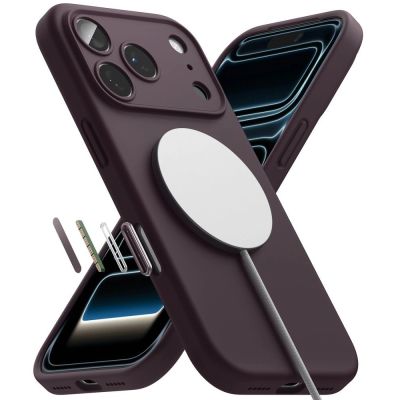 5. Etui Ringke Silicone MagSafe na iPhone 18 Pro Max / 17 Pro Max - dark cherry