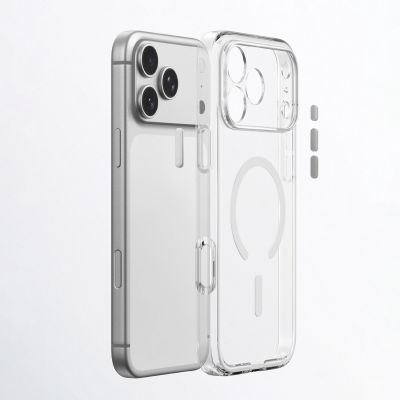 11. Etui AMAZINGTHING Minimal Mag Lens Case na iPhone 18 Pro z osłoną aparatu i mocowaniem na smycz kompatybilne z MagSafe - przezroczyste