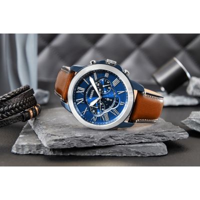 6. Zegarek Męski FOSSIL Grant Leather FS5151 + BOX