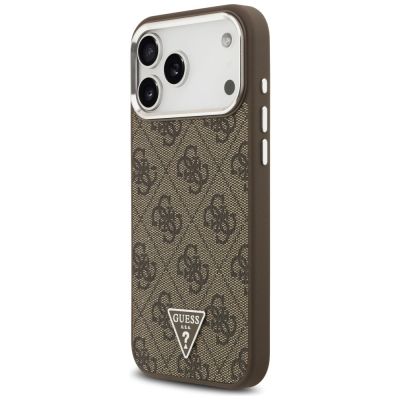 2. Etui Guess 4G Triangle Logo MagSafe na iPhone 18 Pro Max / 17 Pro Max - brązowo-srebrne