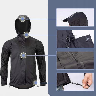 2. Kurtka przeciwdeszczowa Rockbros YPY013BK3XL oddychająca wiatroodporna XXXL - czarna