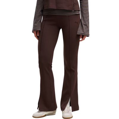 Legginsy damskie Puma Rib Flared brązowe 694028 33