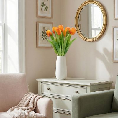 28. BUKIET 7 TULIPANÓW POMARAŃCZOWYCH 31CM JAK ŻYWYCH DEKORACJA WIOSENNA