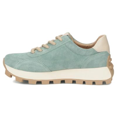 4. Skórzane półbuty sneakersy na platformie zielone Filippo DP7498