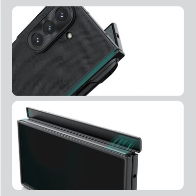 10. Etui Nillkin Super Frosted Shield Fold Magnetic na Samsung Galaxy Z Fold 7 kompatybilne z MagSafe z miejscem na S Pen - czarne