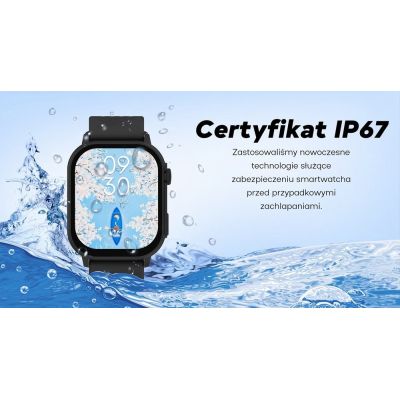 19. Smartwatch Damski GRAVITY GT15-11 Granatowy Pasek Silikonowy + Złota Bransoleta