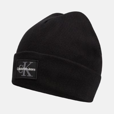 Czapka zimowa Calvin Klein CK Logo Beanie Czarna - LZ04D8080G-UB1