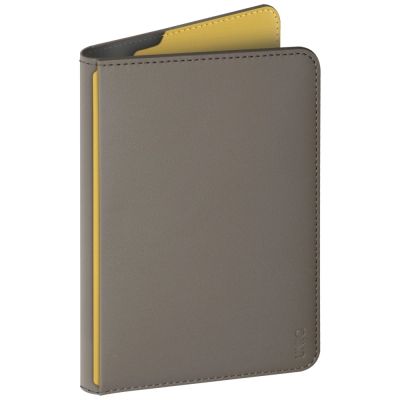 4. Etui na paszport UNIQ Belmont z blokadą RFID - szaro-żółte