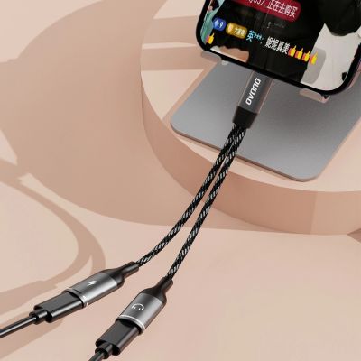 7. Adapter Dudao L13C+ 2w1 USB-C - szary