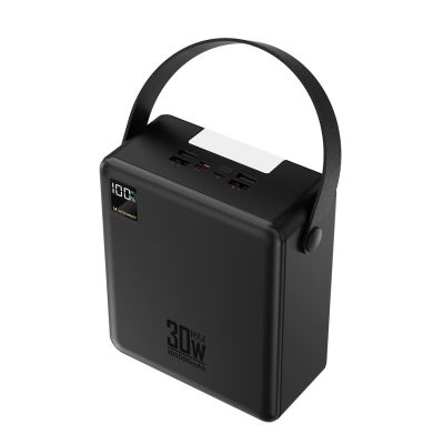 Powerbank Wozinsky W8-B 100000mAh 30W 2xUSB-A i 2xUSB-C  z latarką - czarny