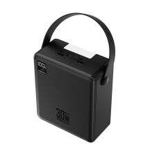 Powerbank Wozinsky W8-B 100000mAh 30W 2xUSB-A i 2xUSB-C  z latarką - czarny