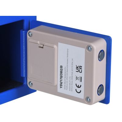 4. Yale Mini Electronic Safe Blue Sejf podstawowy YSV mini niebieski