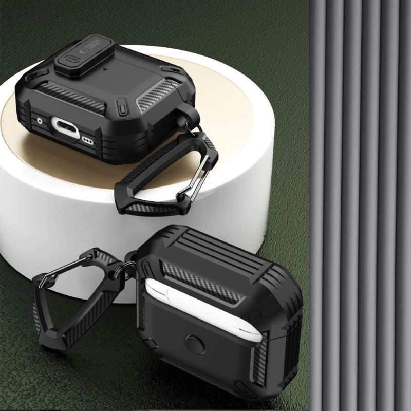 6. Etui Tech-Protect X-Carbo na AirPods Pro 1 / 2 - czarne