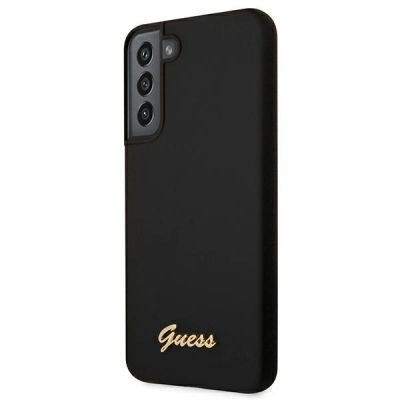 2. Etui Guess Silicone Script Metal Logo na Samsung Galaxy S22+ - czarne