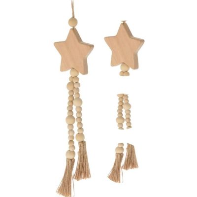4. ZAWIESZKA DEKORACYJNA BOHO ECO NATURA DREWNIANA GWIAZDA