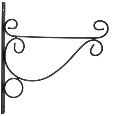 2. WIESZAK NA ROŚLINY METALOWY ZAWIJASY ORNAMENT CZARNY 26X28CM KINZO