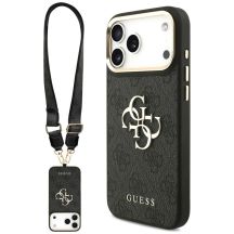 Etui Guess 4G Big 4G Classic Logo Big Strap Metal Buttons na iPhone 18 Pro / 17 Pro - czarne