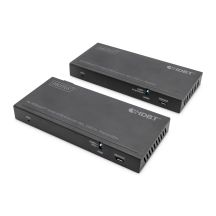Extender HDBaseT KVM Zestaw, 150 m, 4K/60Hz, USB 2.0, PoC, IR, czarny