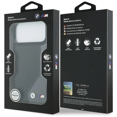 8. Etui BMW M Carbon Logo MagSafe na iPhone 17 Pro Max - grafitowe