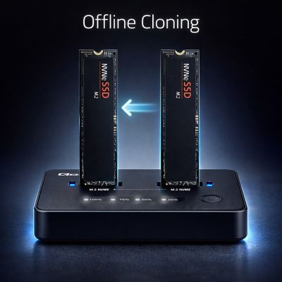 16. Qoltec Stacja dokująca dysków SSD M.2 NVMe| PCIe | USB-C | 20Gb/s | DUAL 2 x 8TB | klonowanie offline
