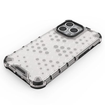4. Honeycomb etui pancerny pokrowiec z żelową ramką iPhone 13 Pro przezroczysty