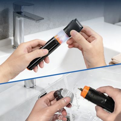 11. Trymer MAXGROOM JK-666 6w1 do brody, włosów, ciała, nosa i uszu IPX6 - czarny