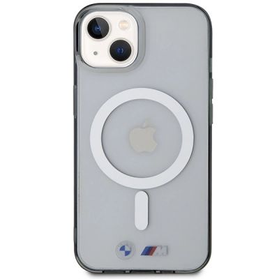 3. Etui BMW Silver Ring MagSafe na iPhone 14 - przezroczyste