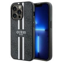 Etui Guess 4G Printed Stripes MagSafe na iPhone 15 Pro Max - czarne
