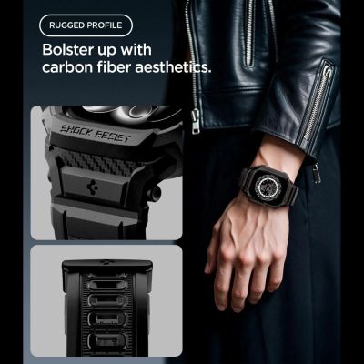 6. Pasek z obudową Spigen Rugged Armor Pro na Apple Watch 42 mm - czarny matowy
