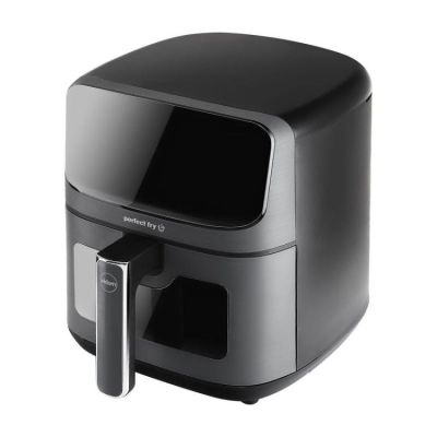 3. ELDOM FRYTKOWNIC BEZTŁUSZCZOWA FR45 FRITELO 1500W REGULACJA TEMP 80-200°C SZKLANE OKNO W POJEMNIKU DOTYKOWY PANEL STERUJĄCY